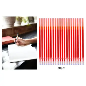 20x Сменных гелевых ручек 0,5 мм для заправки красных сменных гелевых ручек для канцелярских принадлежностей, подчеркивающих Школу рисования писателей