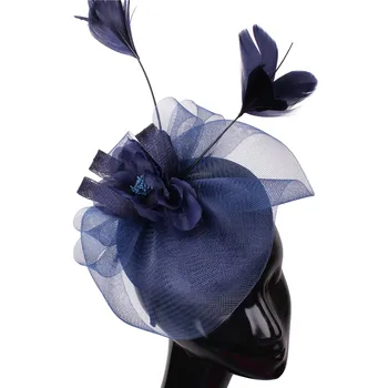 Женская Свадебная Шляпа-чародей с цветами, Женские Сетчатые Аксессуары для волос, Свадебная вечеринка, Цветочная повязка на голову, шпилька, 4-Слойные шляпы Sinamay