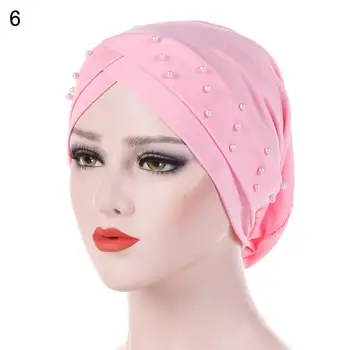 Модные мусульманские женские внутренние колпачки для хиджаба, Индия, головной убор-тюрбан, шляпка со сверлом, однотонные шапки-шарфы для хиджаба, тюрбан