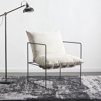 Скандинавский одноместный диван-кресло, Ленивый Роскошный Железный обеденный стул, Современная Дизайнерская мебель для гостиной, Мебель для переговоров, Мебель для библиотеки
