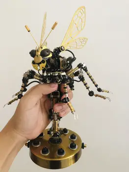 3D Механическая сборка осы Craft Набор моделей-головоломок насекомых из нержавеющей стали с голосовым управлением Движок DIY Product Building Kit Детская игрушка