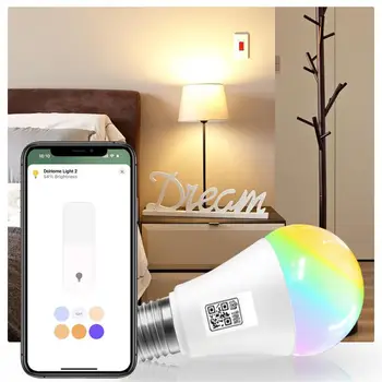 Сертифицированная Homekit светодиодная умная лампочка Wi-Fi Siri Voice APP Control RGB Ночник для домашнего комплекта Приложение Alexa Home