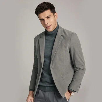 Вельветовый повседневный костюм для мужчин, новый приталенный британский комплект в стиле ретро на осень и зиму 2024, мужская куртка, молодежный пиджак,