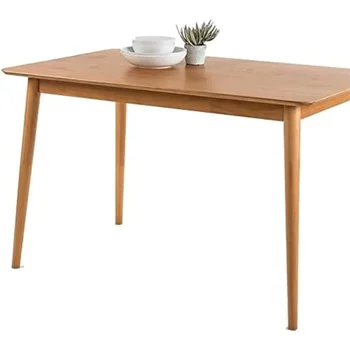 47-дюймовый обеденный стол Jen Простая в сборке мебель Кухонный стол из массива дерева натурального коричневого цвета Бесплатная доставка Комната Дома