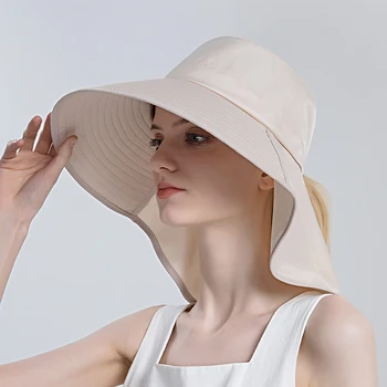 Summer Sun Hats for Women Uv Hat Women with Neck Protection Beach Panama sunshade Hat 햇빛가리개 모자 햇빛가리개 얼굴 шляпа женская летняя