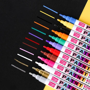 12 цветов, наборы маркеров для граффити, художественные ручки для стекла, дерева, CAD, Креативный рисунок 