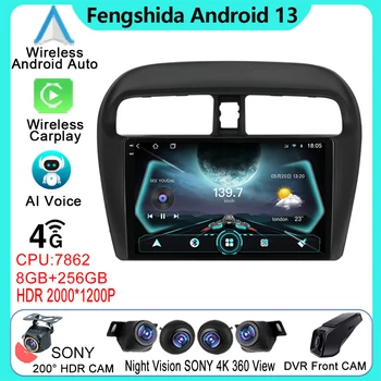 Android Auto Для Mitsubishi Mirage Attrage 2012-2018 Автомобильный Радио Мультимедийный Плеер Авторадио GPS Видео Навигация 4G Без 2Din DVD