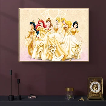 Групповое фото принцессы Диснея, картина с бриллиантами, Мозаика с Белоснежкой и семью гномами, украшение для вышивки крестом своими руками