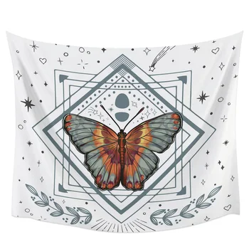Гобелен с бабочкой, звездой и ромбовидным листом, Настенный Гобелен в стиле бохо, домашний декор, Гобелен