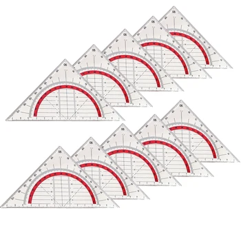 10шт Транспортир Геометрические Треугольники Прочный Рисунок Студентов Детальный Дизайн Измерительный Офис Дизайнер Математические Школьные Принадлежности