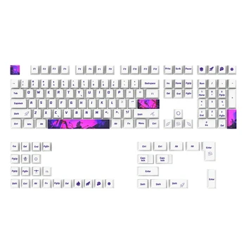 Колпачки Вишневой высоты для 108-Клавишной 5-Сторонней Механической клавиатуры Сублимационной краски PBT Keycap Подходит Для клавиатуры 61 64 84 87 96 98