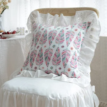 Прямоугольный чехол для диванных подушек, Кавайные скандинавские Винтажные вышитые подушки, роскошные ледяные чехлы, Элегантные украшения для дома Для девочек