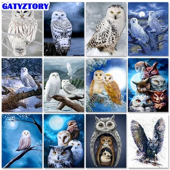 Gatyztory Diy Paint By Numbers Owl Уникальный Подарок для детей, Рисующих по номерам, с изображением животных, украшения стен в гостиной