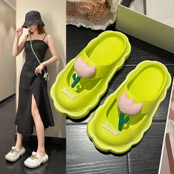2023 Модный тренд Корейские женские тапочки, распродажа, мягкие тапочки для взрослых, Милые розовые тапочки для девочек, домашняя уличная пляжная обувь