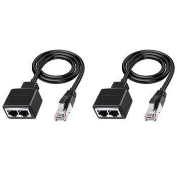 2X LAN Ethernet Adaptador Разъем RJ45 от мужчины до 2 Женщин Разветвитель RJ45 от 1 до 2 Ethernet Сетевой адаптер LAN Кабель