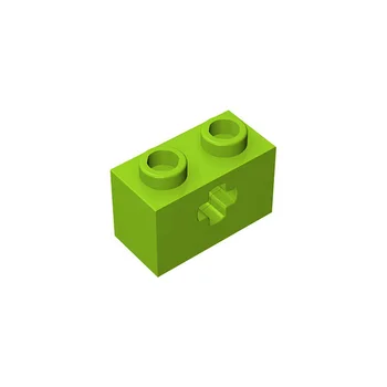 10шт MOC Brick Parts 32064 Высокотехнологичный Кирпич 1 x 2 с Отверстием для Оси Совместимый Строительный Блок Particle DIY Assmble Kid Brain Toy