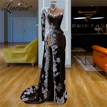 Специальный дизайн, арабское платье на одно плечо с длинными рукавами для выпускного вечера, вечернее платье Robe De Soiree 2019, Вечернее платье на заказ, Vestidos