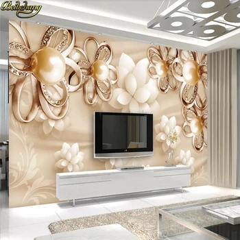 beibehang Пользовательские Фотообои с Золотым цветком на заказ 3D Фон роскошная фреска Обои для гостиной Фон для дивана