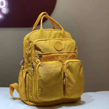 Модный женский рюкзак 2023 года, водонепроницаемая нейлоновая Мягкая ручка, однотонные школьные сумки для путешествий на молнии с несколькими карманами, рюкзаки для ноутбуков