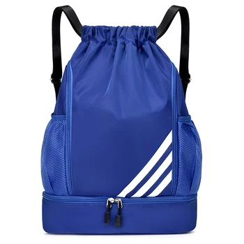 Женская дорожная сумка для хранения XZAN, разделяющий влажную и сухую отделку Рюкзак, Водонепроницаемая нейлоновая ткань, карман для фитнес-группы, сумка на шнурке