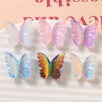5шт принцесса прекрасная иллюзия AB фигурки сказочных бабочек с плоским дном diy аксессуары из смолы серьги шпилька материал
