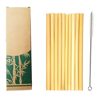Натуральные бамбуковые соломинки Экологически чистые бамбуковые соломинки для питья с кисточкой Экологически Чистые соломинки для бара Кухонные принадлежности