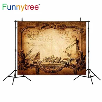 Забавный фон из дерева для фотостудии пиратское приключение сокровище винтажная карта ракушка фон для фотосъемки photobooth photocall
