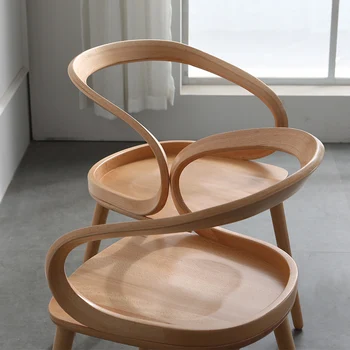 Обеденный стул из массива скандинавского дерева, рабочий стул, домашняя спинка, простой современный деревянный стул, легкое роскошное кресло