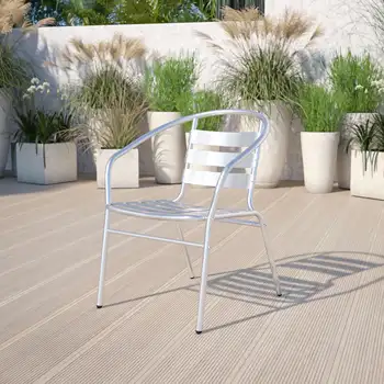Модный Мебельный Коммерческий алюминиевый стул для ресторана внутри и снаружи с тройной спинкой и подлокотниками