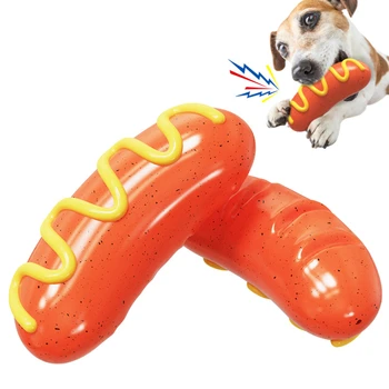 Новые игрушки для собак укус клей зуб шлифовальная ручка для чистки щетки сосиска в булке игрушка может сделать звук игрушки животные, как домашние животные 