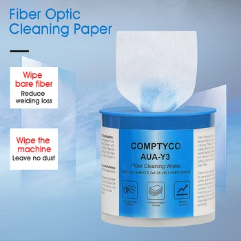 Бумага для чистки оптоволокна AUA-Y3, беспыльная бумага, салфетки для чистки волокон FTTH, инструменты для чистки волокон
