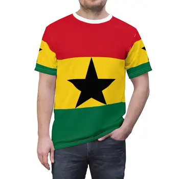 Абстрактная винтажная 3D футболка с флагом Ганы для мужчин, модные топы в стиле хип-хоп с круглым вырезом и коротким рукавом