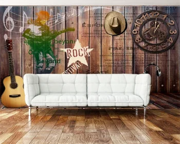 Пользовательские 3D обои большая ретро фреска ретро ностальгическая рок музыка бар фон из папье-маше стена гостиная спальня обои