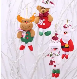 Симпатичная подвеска с украшением Рождественской елки Медведь Санта Клаус Снеговик Кукла Лося Подвесные украшения Рождественское украшение для дома li4440