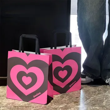 5ШТ Портативных пакетов из Крафт-бумаги Новая Подарочная упаковка на День Святого Валентина Свадьбу, День Рождения, Простые пакеты для конфет