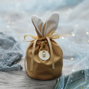 10шт Подарочный пакет для конфет с бархатным кроликом, принадлежности для вечеринки на День рождения, упаковка в коробке из шоколада, свадебные сувениры для гостей