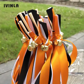 Новейшие 50 шт./лот оранжевые и коричневые свадебные палочки с колокольчиком для свадебного украшения