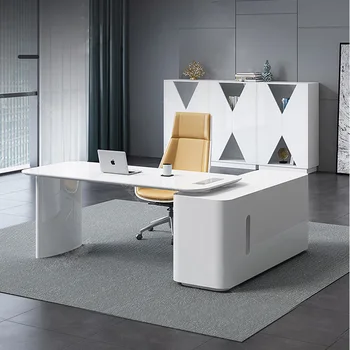 Модные Художественные письменные столы из белого дерева Простая работа Элегантный конференц-зал Современный офисный стол Мебель Mesa De Escritorio