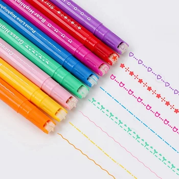 Эстетичный набор ручек-маркеров, 8 различных форм, ручки-маркеры с двумя наконечниками для детей, новые канцелярские школьные принадлежности