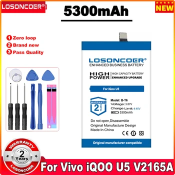LOSONCOER 4300-5000 мАч B-O2 B-K7 B-N9 Для Vivo iQOO 5/5 PRO/3,5 Г/Z1 V1986A V2025A V2024A Батарея