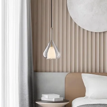 Люстра в скандинавском минимализме, современная креативная стеклянная лампа, спальня, гостиная, рестораны, лампы для кабинета, бар отеля, светодиодные светильники