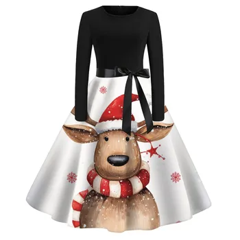 Рождественский косплей-костюм, женское платье 