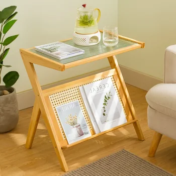 Диван-приставной столик в гостиной Современный минималистичный Маленький журнальный столик из закаленного стекла прикроватный столик Передвижной угловой столик TableMini Table