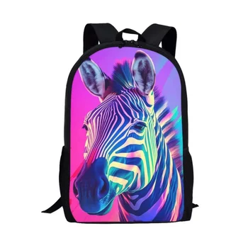 Фиолетовая школьная сумка Aqua Zebra, рюкзак для детей и подростков, Классные сумки для книг с принтом волшебных животных для мальчиков и девочек, сумка для книг