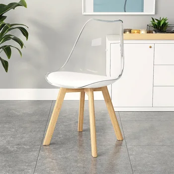 Пластиковые обеденные стулья для кухни в скандинавском стиле, Роскошные обеденные стулья для спальни, Дизайнерские салонные шезлонги, мебель для столовой WK50CY