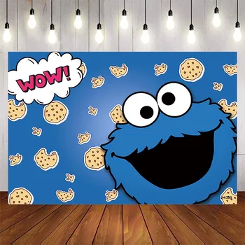 Фон для фотосъемки Street Cookie Monster для детей Украшение детского душа на 1-й день рождения Фотофон Обои Баннер