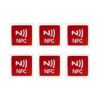 6шт NFC-меток Наклейки NTAG213 Антиметаллическая RFID-клейкая этикетка Наклейка Универсальная этикетка Ntag213 Tag для телефонов с NFC