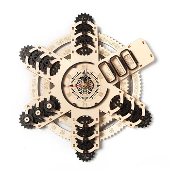 Сделай сам 3D Деревянный пазл Календарь Настенные часы Наборы для сборки моделей Пазлы Ручной работы Подарки Украшения дома