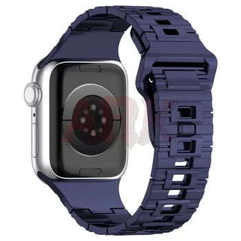 Новый ремешок для часов из ПК для Apple Watch Band 45 мм 44 мм 49 мм 41 мм 40 мм 42 мм 38 мм Ремешок из ПК с гальваническим покрытием iWatch Series Ultra 3 5 6 7 8