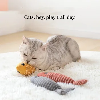 Имитирующая кошку Рыба, игрушка из кошачьей мяты, шлифовальная палочка, устойчивая к укусам, Износостойкая подушка для котенка, Самодостаточный забавный артефакт для кошек